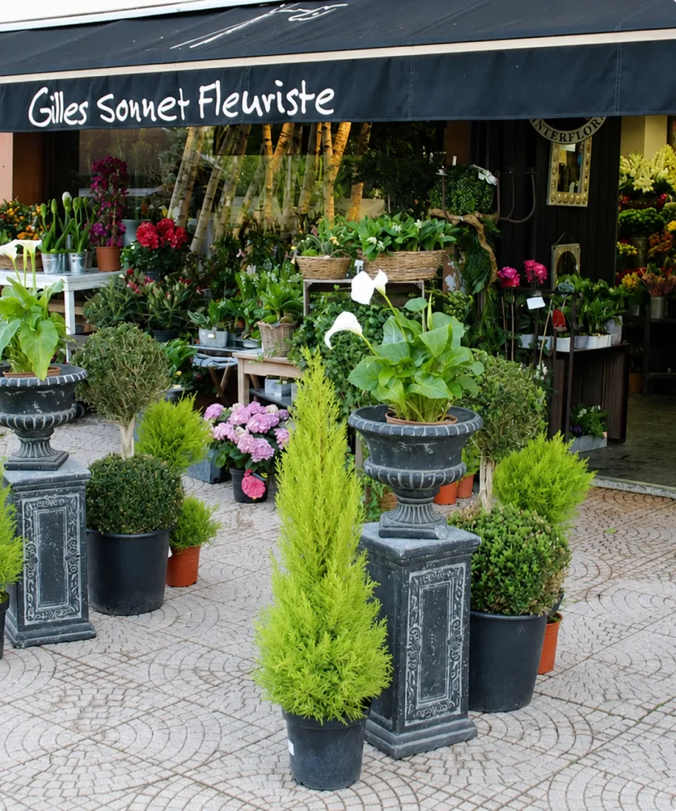 La devanture de la boutique Gilles Sonnet Fleuriste, 61 rue de Dijon