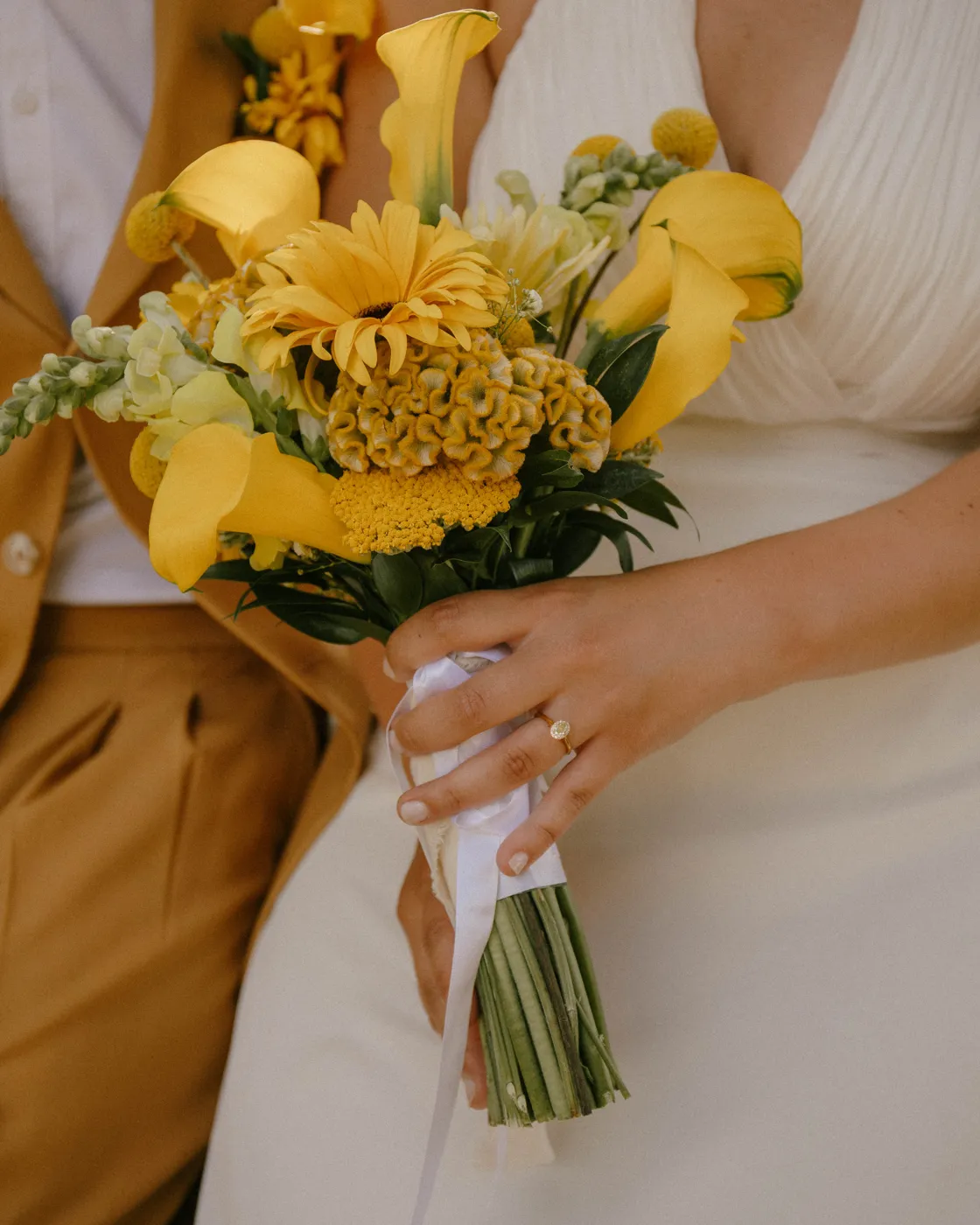 Bouquet de mariée jaune